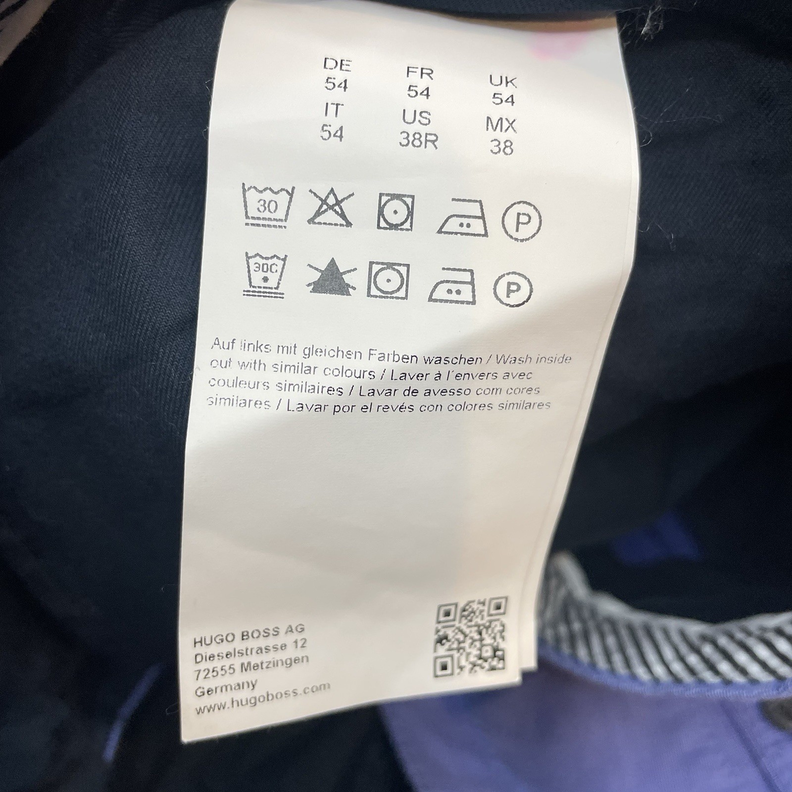 Men's Hugo Boss Slim Fit Chino Dieselstrasse AG Size 38R Blue thumbnail 2