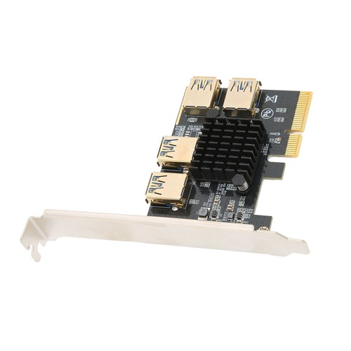 Pci‑E Riser Card Pci‑E X4 1 To 4 Pci Express 16X Slot Adapter Card Usb 3.0 AM - Picture 20 of 24