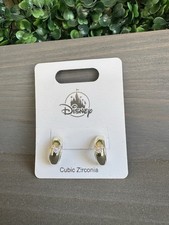 New Disney Parks Silver Hoop Earrings With Jeweled Mickeys