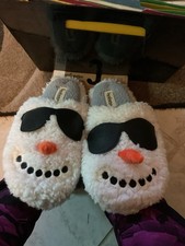 Dearfoams Cozy Comfort Unisex Slippers Snowman W/carrot Nose W7-8 M5-6