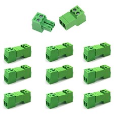 10 Set 2 Pin 3.5mm Pitch Screw Terminal Block Connector for 28-16AWG, Pluggab...