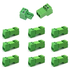 10 Set 2 Pin 3.5mm Pitch Screw Terminal Block Connector for 28-16AWG, Pluggab...