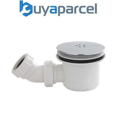 BUYAPARCEL 90mm Shower Waste Rapid Fast Flow Chrome Domed Top Finish Trap for Shower Tray