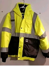 Buffalo Outdoors Workwear Class 2 Hi Vis Safety Winter Bomber Jacket Large