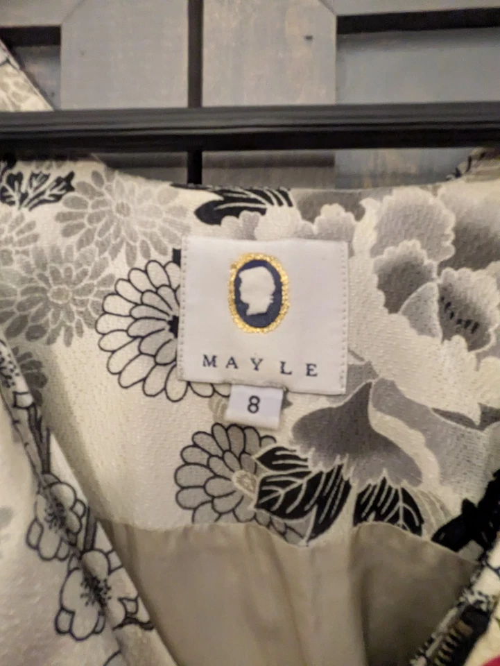 Vestido Mayle blanco y negro, acento cremallera, talla M Foto 3 de 4