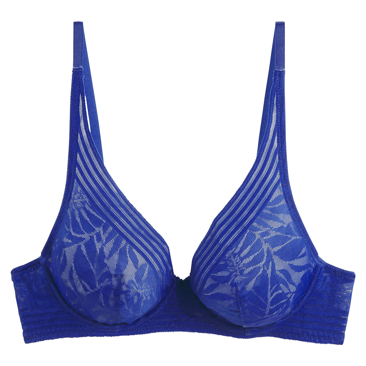 LA REDOUTE COLLECTIONS Women's Tatoo Halterneck Bra UK 34B Blue Lace Underwired