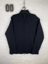 Prada Vintage Double Zip Up Wool Black Sweater Size 52