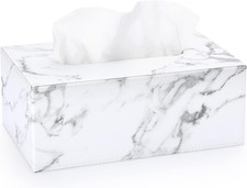 Marble Tissue Box Cover Rectangular Facial Tissue Box Holder for Bathroom Desk