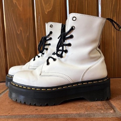 Doc Martens AirWair Platform Boots Women's 7 Jadon White