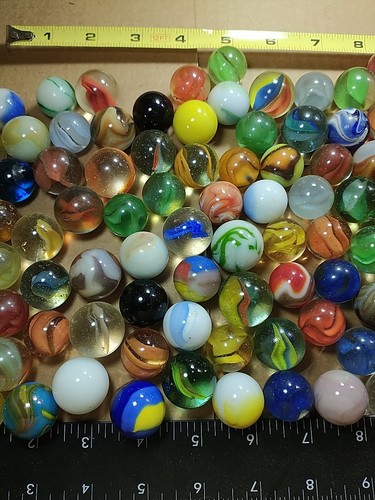 VINTAGE SHOOTER BOULDER MARBLES LOT ESTATE FIND OLD GROUP ALL KINDS Machine made - Picture 3 of 24