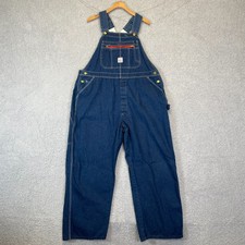 Vintage Pointer Brand Bib Overalls Men's 44x30 Dark Denim USA Made Work Low Back