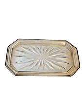 Glass Butter Tray, Vintage Small Vanity Tray, 11 " x 5 3/4/1 " TRAY ONLY Star