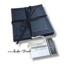 4 pcs Creative Tops Leather Coasters Black  10x 10cm Easy Clean Heat Resis 90°C