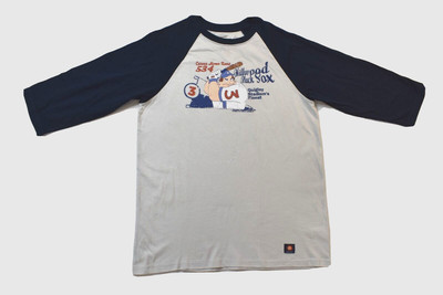 CultureFly Hey Arnold Mens Hillwood Black Sox Baseball Raglan Shirt NWT XS-3XL