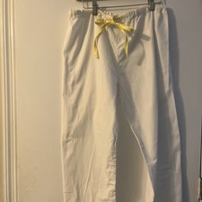 Women s White Scrub Pants Sz Small