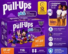 Pull-Ups Plus Training Pants 3T-4T 116 Count Unisex Potty Training Day Night