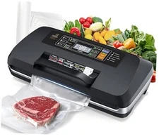 95kpa Vacuum Sealer Machine, Updated 2025 Commercial Fully Automatic Food Black