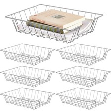 Yeaqee 6 Pcs Stackable Letter Tray Metal Wire Paper File Desk Organizer Set