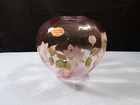 Fenton Hand Painted Pink Glass Vase - Whitish Pinkish Floral Design