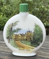 Vintage BALMORAL CASTLE Milk Glass Perfume Bottle (empty) 3.25” X 2.75”