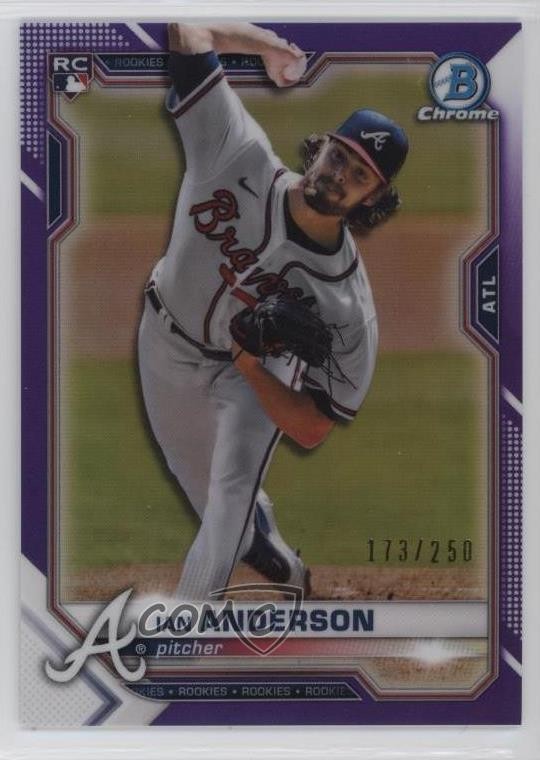 2021 Bowman Chrome Purple Refractor 173/250 Ian Anderson #76 0l44