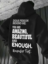 Men'S Purple Hooded Sweatshirt with Dear Person Behind Me You Are Amazing, Beaut