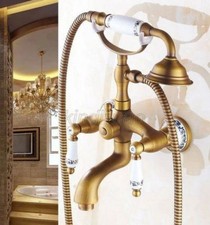 Retro Antique Brass Bathroom Clawfoot Bath Tub Faucet Hand Shower Ktf310