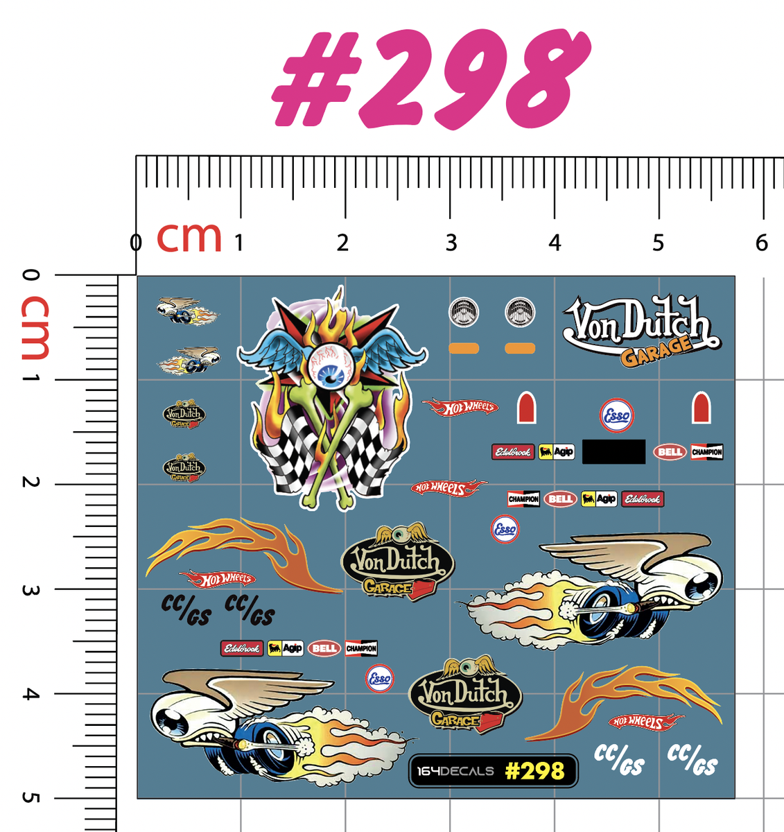 1x '55 Bel Air Gasser Waterslide Decals Compatible Hw Custom 1:64