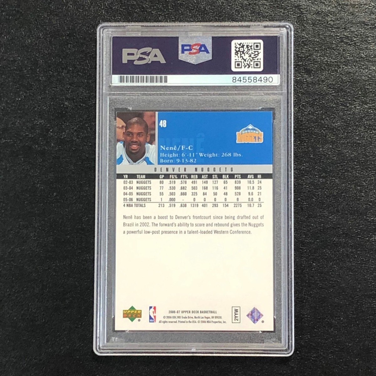 2006-07 Upper Deck #48 Nene Signed AUTO PSA Slabbed Nuggets | eBay