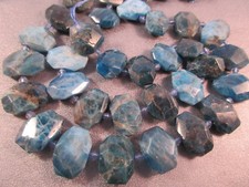 Brazilian Blue Apatite Faceted Flat Beads 22pcs