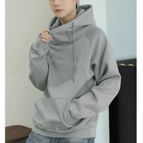 Men's Loose Casual Street Hoodie Long Sleeve Turtleneck Pullover Sweatshirt Tops - Foto 4 di 39