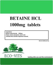 Comprimidos ECO-VITS Betaína HCL 1000mg - Mejorar la salud intestinal, digestión