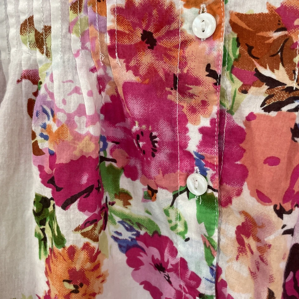 Blusa túnica para mujer La Cera estampada floral plisada frontal - talla grande 1X Foto 2 de 4