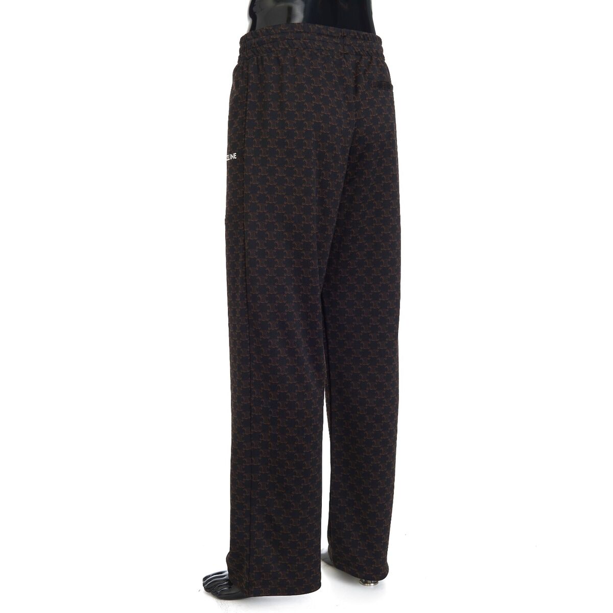 CELINE 1300$ Triomphe Monogram Print Trackpants - Black/Brown