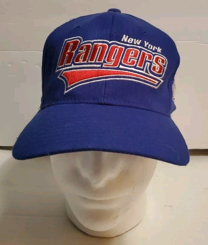 Vintage Starter New York Rangers fitted Cap Hat Blue Red (READ)