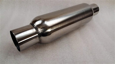 Auspuff Mittel- oder Endschalldämpfer Endtopf - 2'' 50mm Bohrung x 4'' rund x 12'' lang