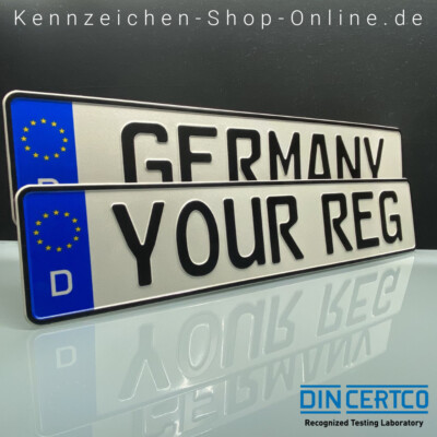 2x Metal Pressed Registration Number Plates Germany DHL Versand
