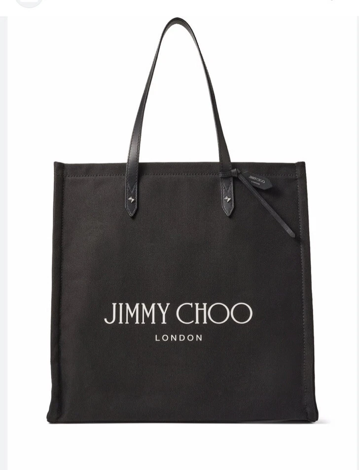 Jimmy Choo Tote Bag Canvas Blk Plain Bag
