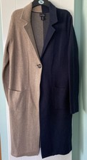 Two Block Coloured Coat Size L By Nicole Miller