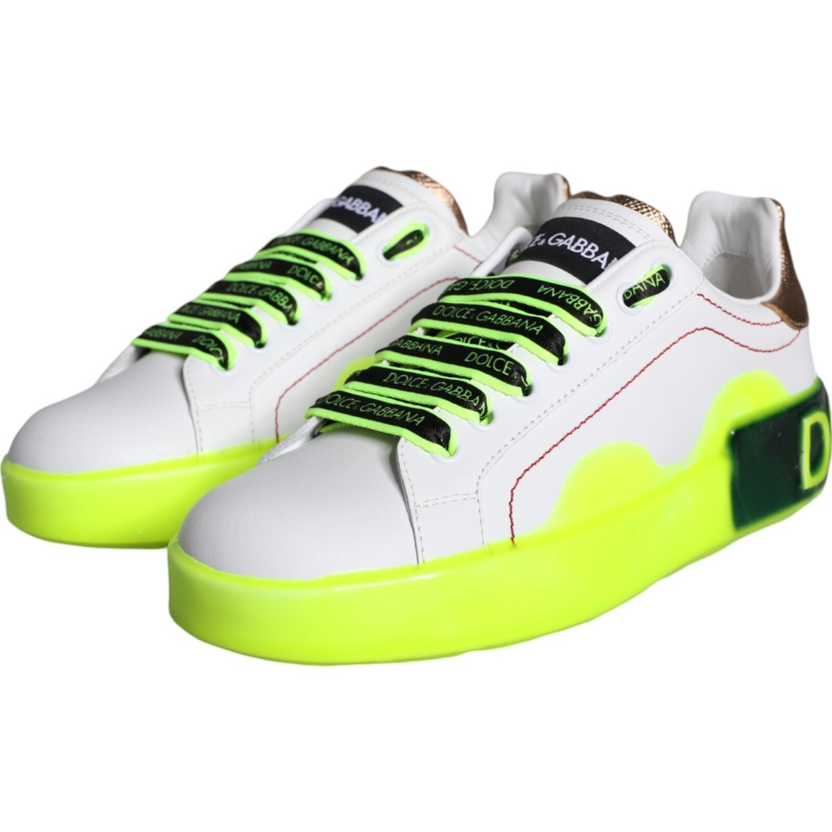 DOLCE & GABBANA Shoes White Leather Portofino Low Top 