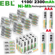 EBL AA AAA Ni-MH Rechargeable Batteries 1000/2300mAh For Garden Solar Light Lot