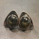 Cats Eye Agate Earring Sterling Leaver Back  — photo 1