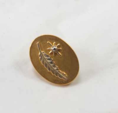 Feather Star Sun Gold Tone Vintage Saw Tie Clip Tie Bar Clasp Men Jewelry