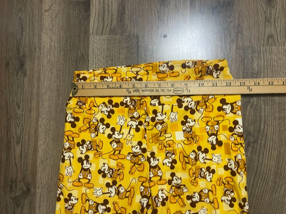 LuLaRoe Leggings, Womens One Size, Yellow Brown, Mickey Mouse, Pull On, Disney - Image 4 of 4