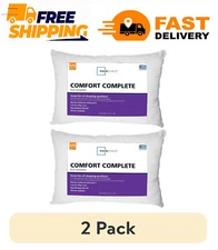Mainstays Comfort Complete Bed Pillow, Standard/Queen (2 Pack)