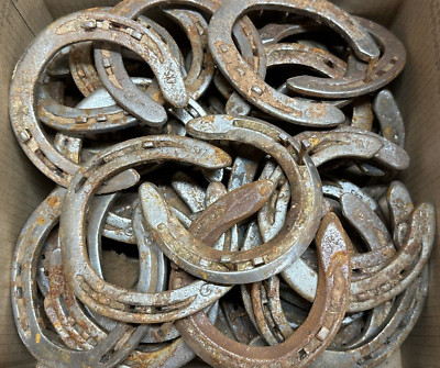 50 Used Moderately Rusty Horseshoes from Texas Cowboy Crafting Welding