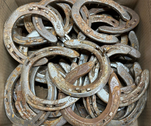 50 Used Moderately Rusty Horseshoes from Texas Cowboy Crafting Welding