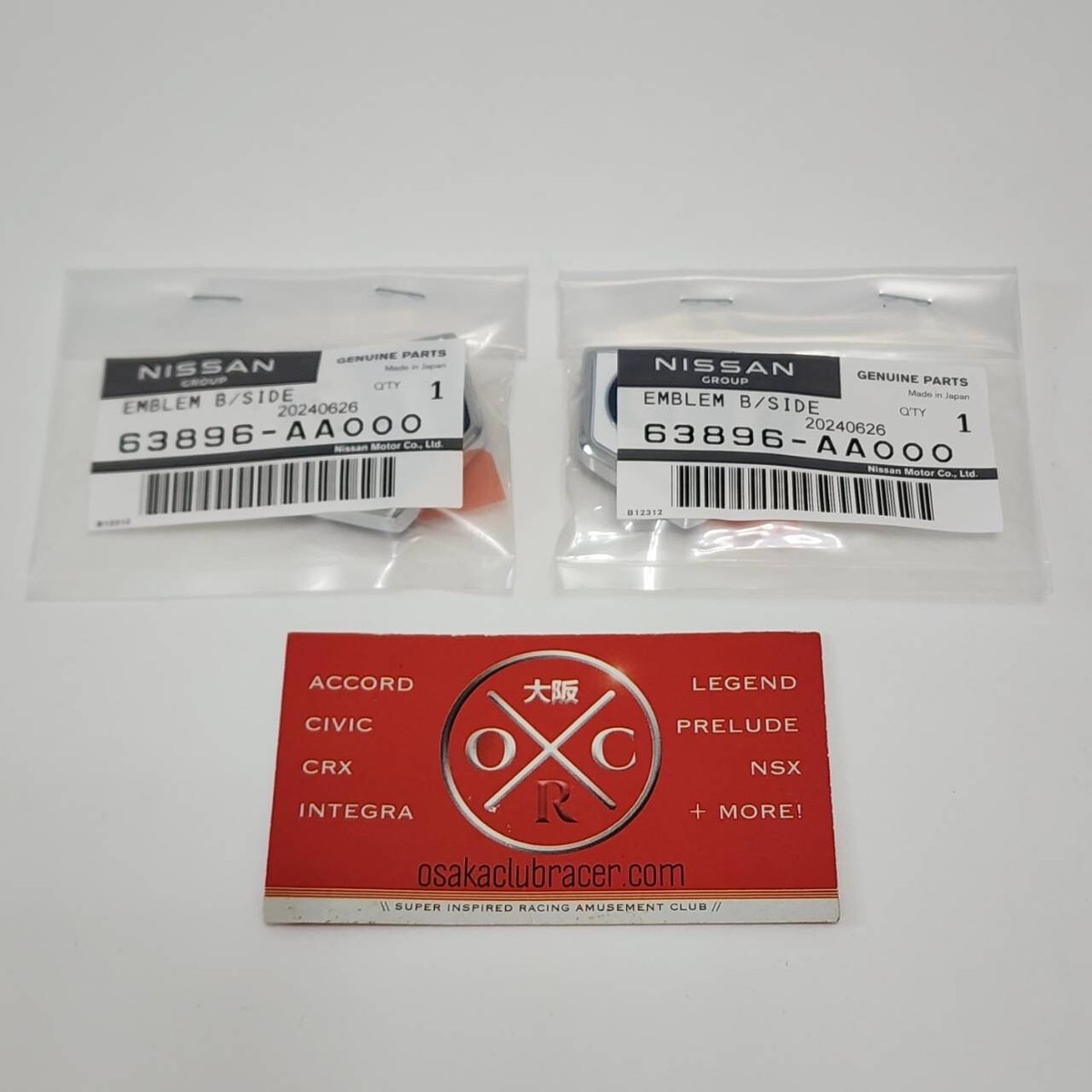 New Genuine OEM R34 Nissan Skyline Fender Emblem Badge Set 2 BLUE