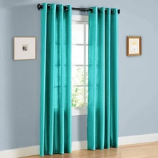 2pc GROMMET PANEL UNLINED SEMI-SHEER WINDOW CURTAIN MIRA 55" X 63" 84" 95" 108"