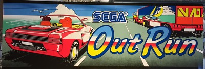 Sega Outrun (Out Run) Arcade Marquee 23.5'' x 8''